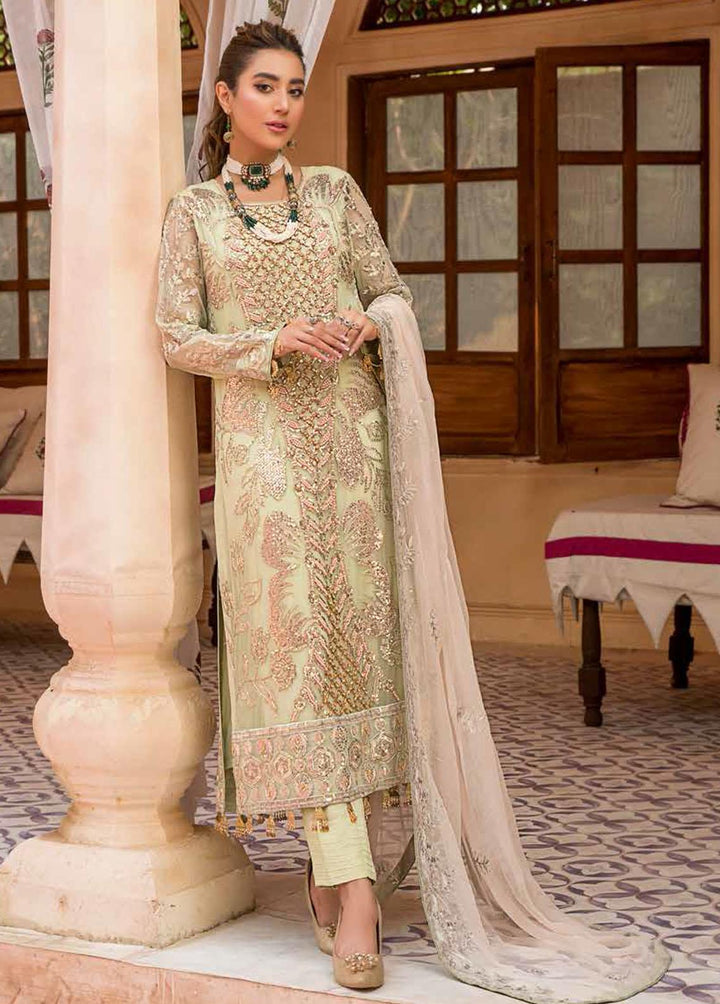 Zeenat by Zebtan Embroidered Chiffon Suits Unstitched 3 Piece ZBT22-Z11 ZN-07 - Luxury Collection