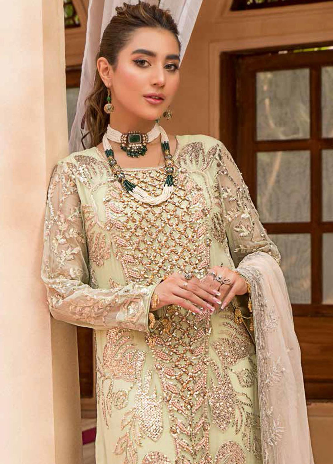 Zeenat by Zebtan Embroidered Chiffon Suits Unstitched 3 Piece ZBT22-Z11 ZN-07 - Luxury Collection