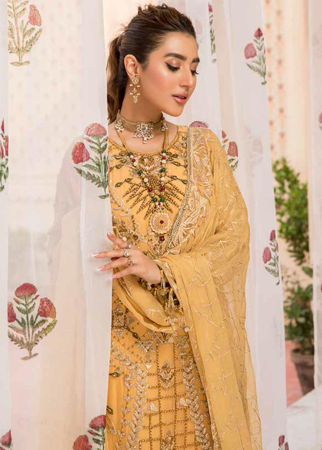 Zeenat by Zebtan Embroidered Chiffon Suits Unstitched 3 Piece ZBT22-Z11 ZN-08 - Luxury Collection