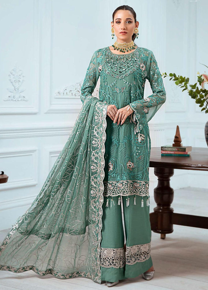 Zeenat by Zebtan Embroidered Chiffon Suits Unstitched 3 Piece ZBT21-6 ZN-01 - Luxury Collection