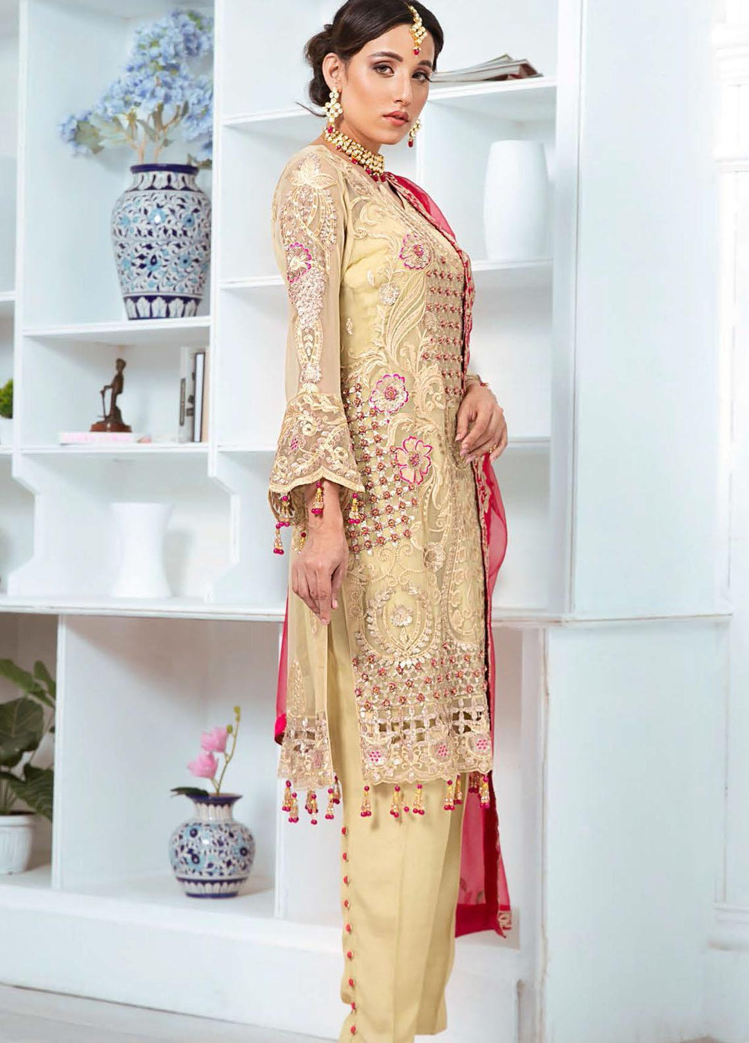 Zeenat by Zebtan Embroidered Chiffon Suits Unstitched 3 Piece ZBT21-6 ZN-02 - Luxury Collection
