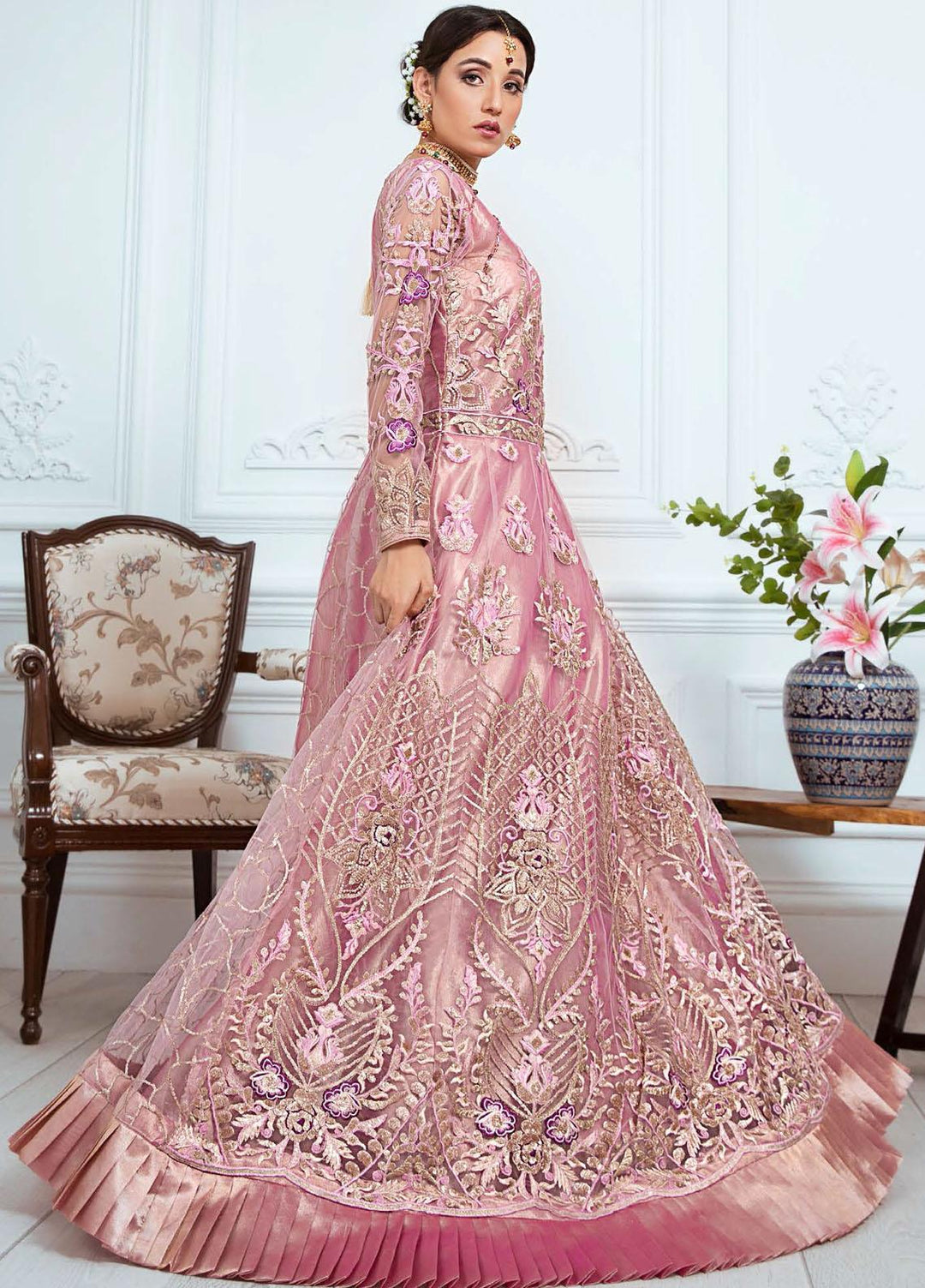 Zeenat by Zebtan Embroidered Net  Unstitched Maxi ZBT21-6 ZN-03 - Luxury Collection