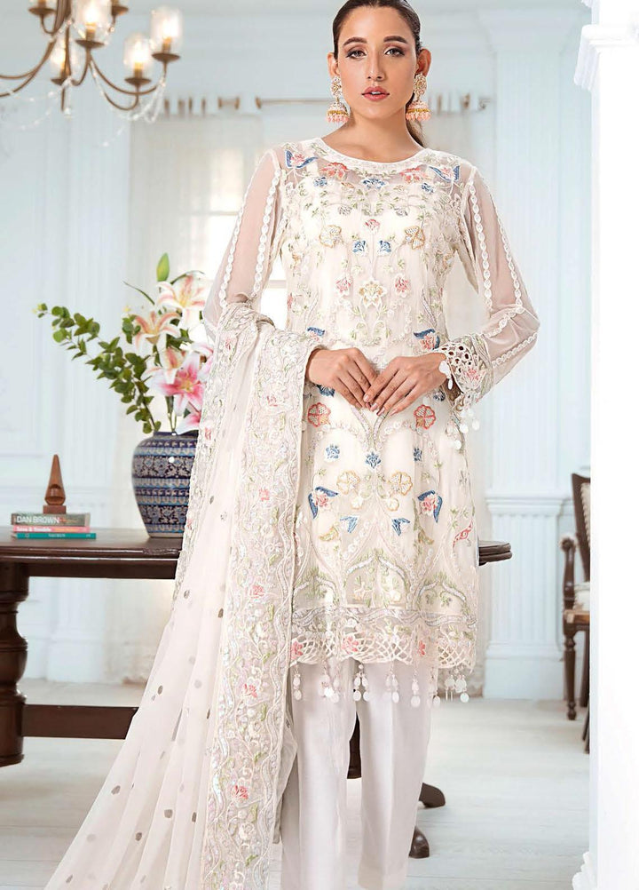 Zeenat by Zebtan Embroidered Chiffon Suits Unstitched 3 Piece ZBT21-6 ZN-05 - Luxury Collection