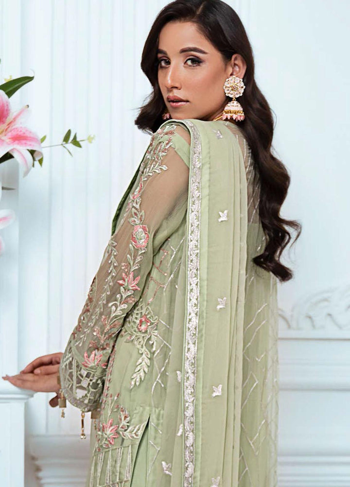 Zeenat by Zebtan Embroidered Chiffon Suits Unstitched 3 Piece ZBT21-6 ZN-06 - Luxury Collection