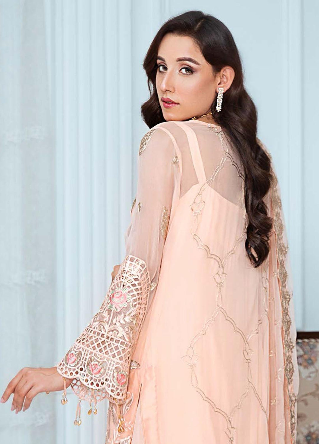 Zeenat by Zebtan Embroidered Chiffon Suits Unstitched 3 Piece ZBT21-6 ZN-07 - Luxury Collection