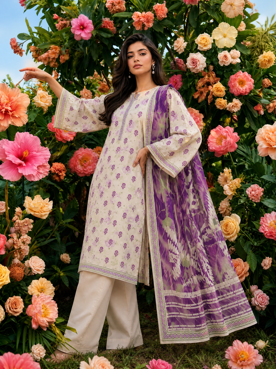 Zellbury Unstitched Printed Lawn 3 Piece Suit ZB26UCVII WUS26X38053 - Casual Collection