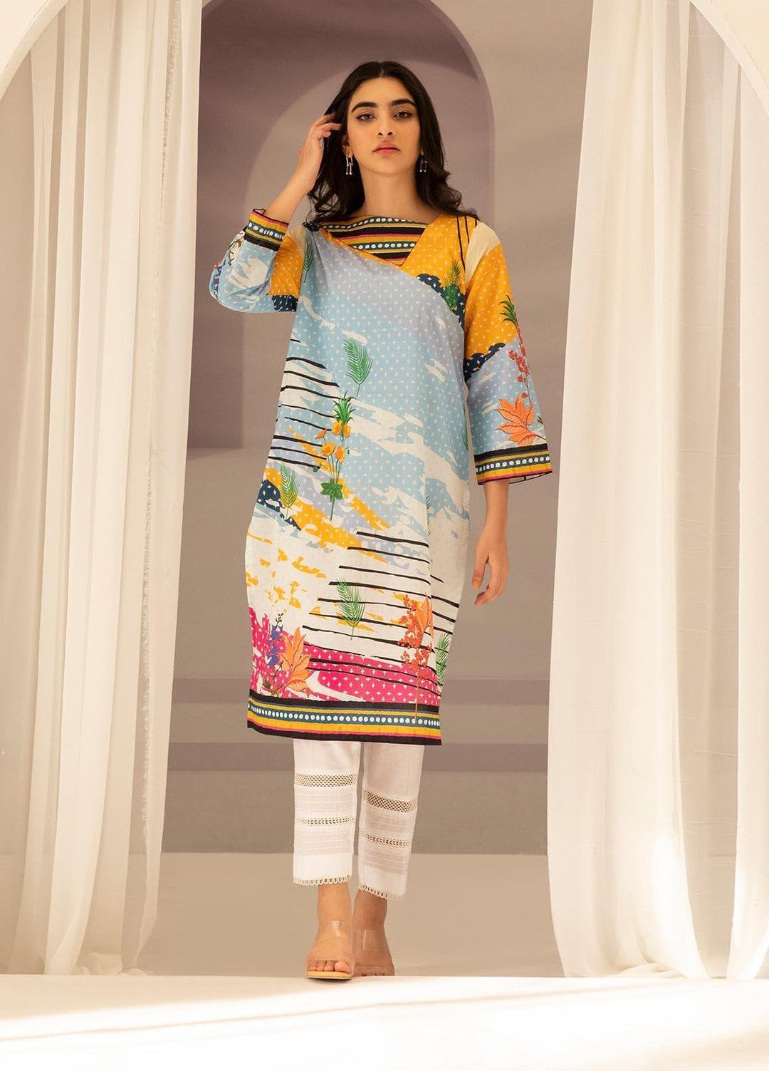 Zellbury Printed Lawn  Unstitched Kurties ZL21UL ZW-803 - Summer Collection