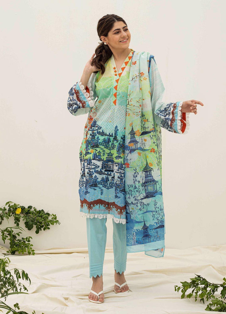 Zellbury Printed Lawn Suits Unstitched 3 Piece ZL21UL ZW-908 - Summer Collection