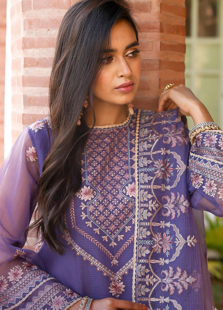 Zellbury Embroidered Organza Suits Unstitched 3 Piece ZB22LU WULC22E30287 - Luxury Eid Collection