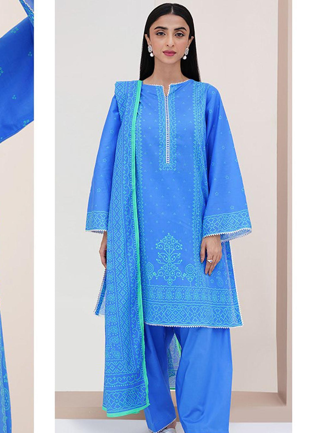 Zellbury Printed Lawn Suits Unstitched 3 Piece ZB23L-V4 WUS23X30335 - Summer Collection
