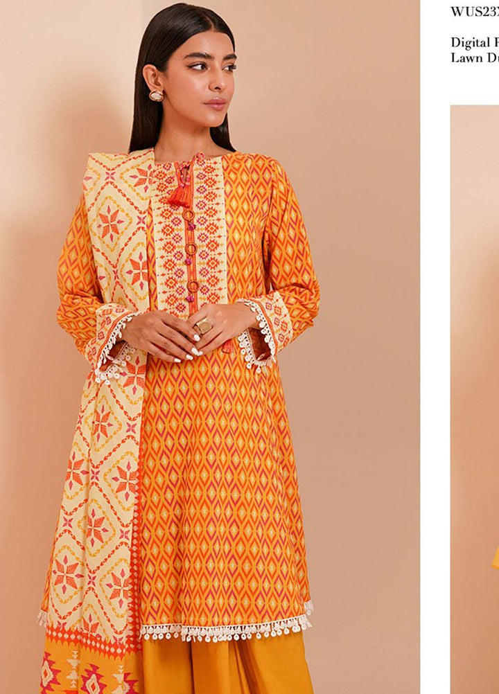 Zellbury Printed Lawn Suits Unstitched 3 Piece ZB23L-V4 WUS23X30414 - Summer Collection