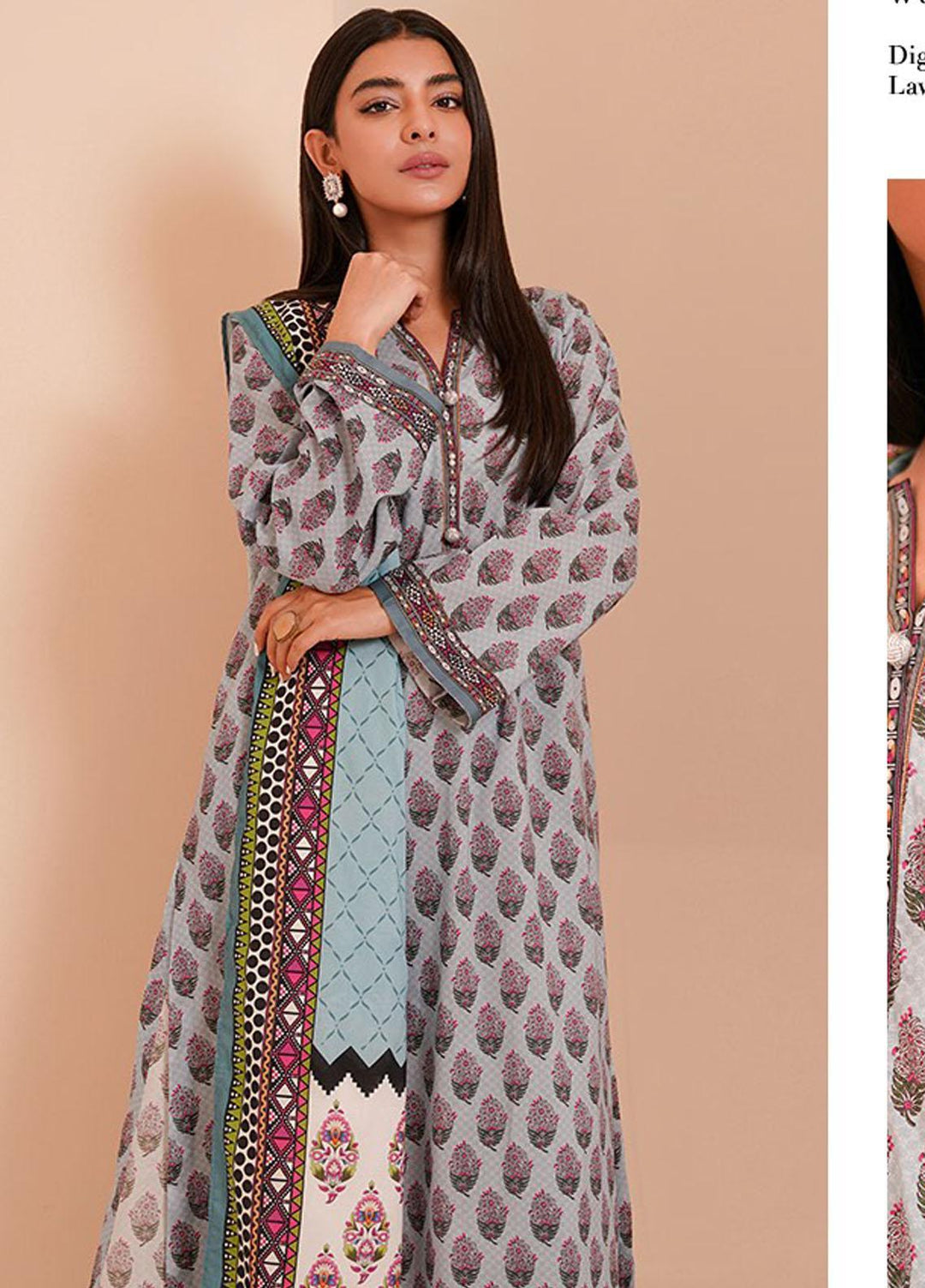 Zellbury Printed Lawn Suits Unstitched 3 Piece ZB23L-V4 WUS23X30412 - Summer Collection