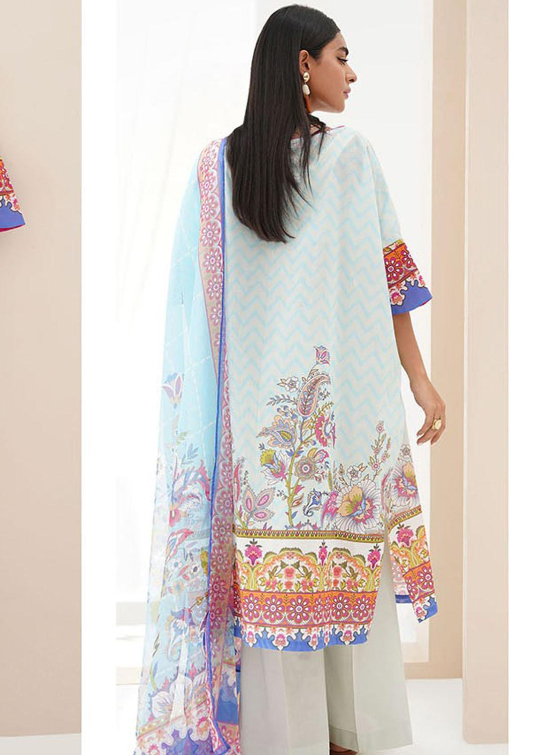 Zellbury Embroidered Lawn Suits Unstitched 3 Piece ZB23L-V4 WUS23E30352 - Summer Collection
