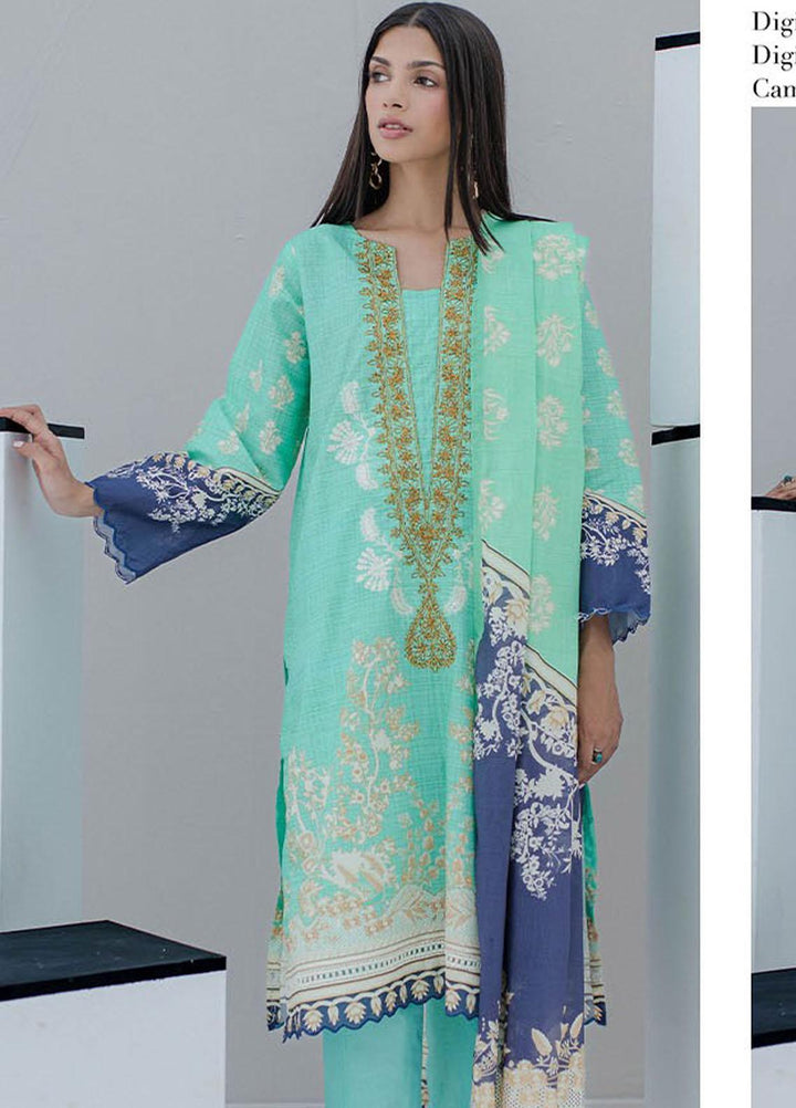 Zellbury Embroidered Lawn Suits Unstitched 3 Piece ZB23L-V4 WUS23E30356 - Summer Collection