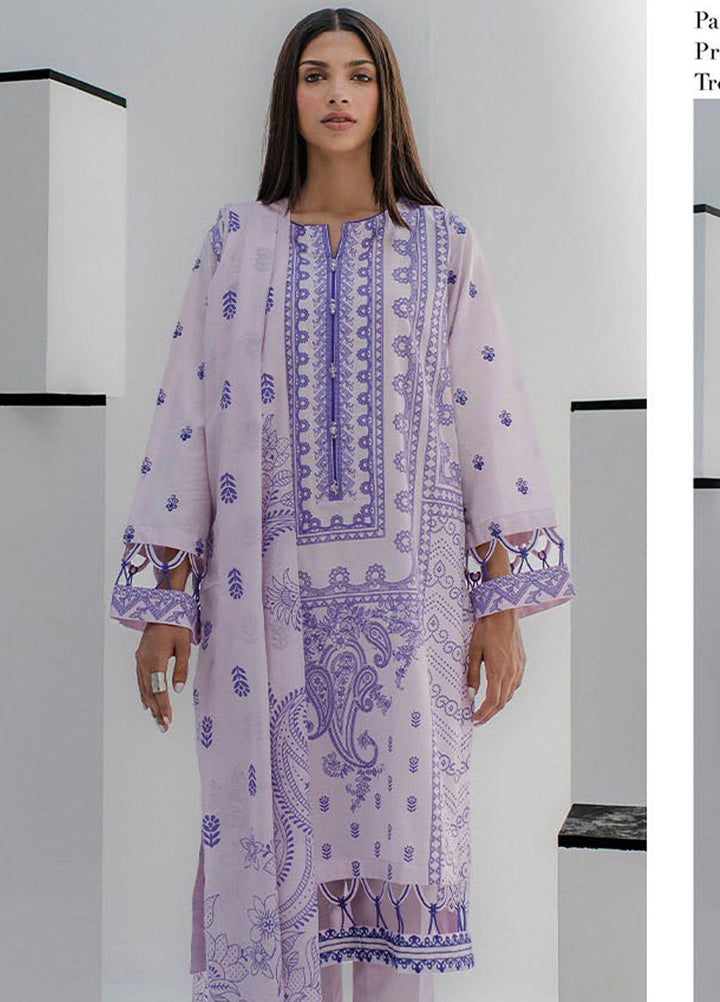 Zellbury Embroidered Lawn Suits Unstitched 3 Piece ZB23L-V4 WUS23E30167 - Summer Collection