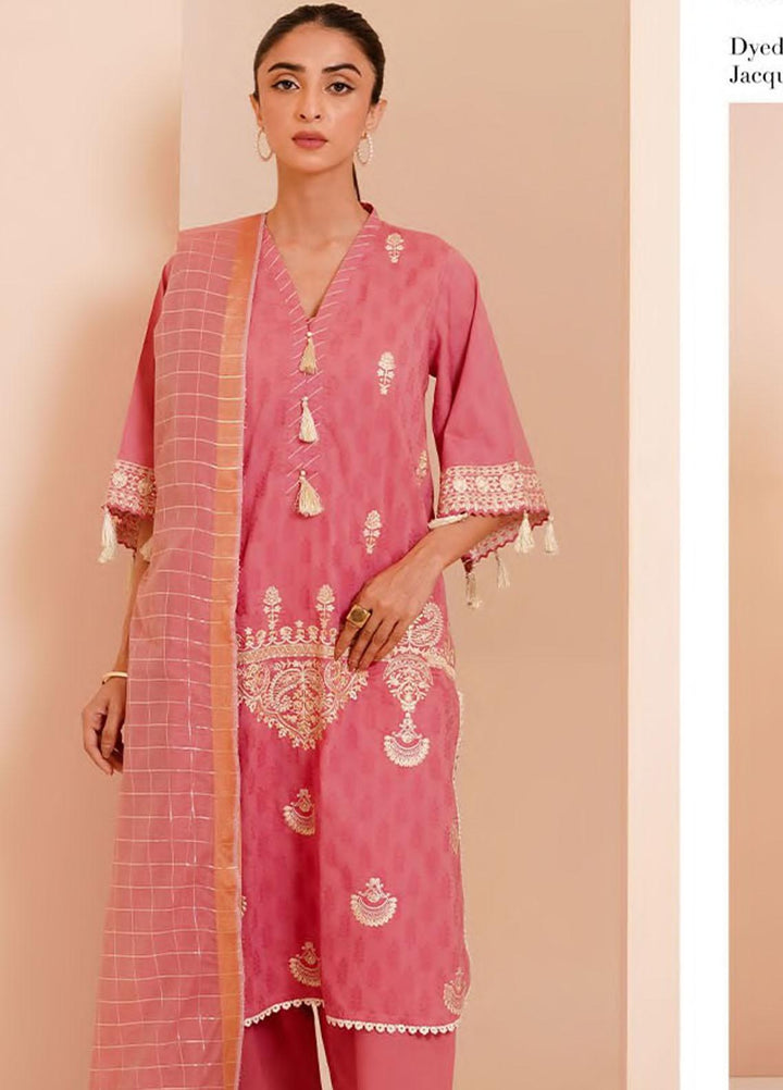 Zellbury Embroidered Jacquard Suits Unstitched 3 Piece ZB23L-V4 WUS23E30367 - Summer Collection