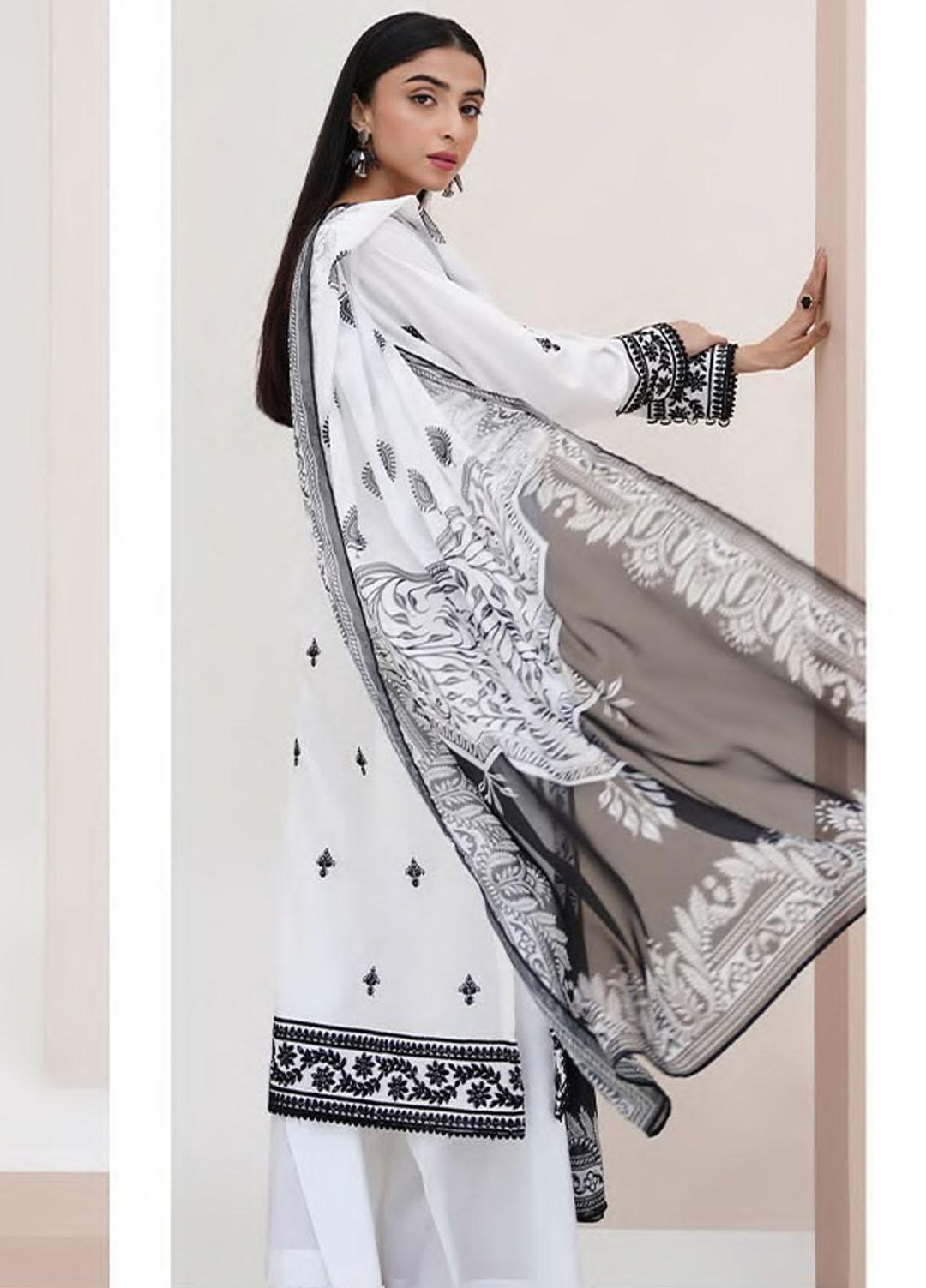 Zellbury Embroidered Lawn Suits Unstitched 3 Piece ZB23L-V4 WUS23E30369 - Summer Collection