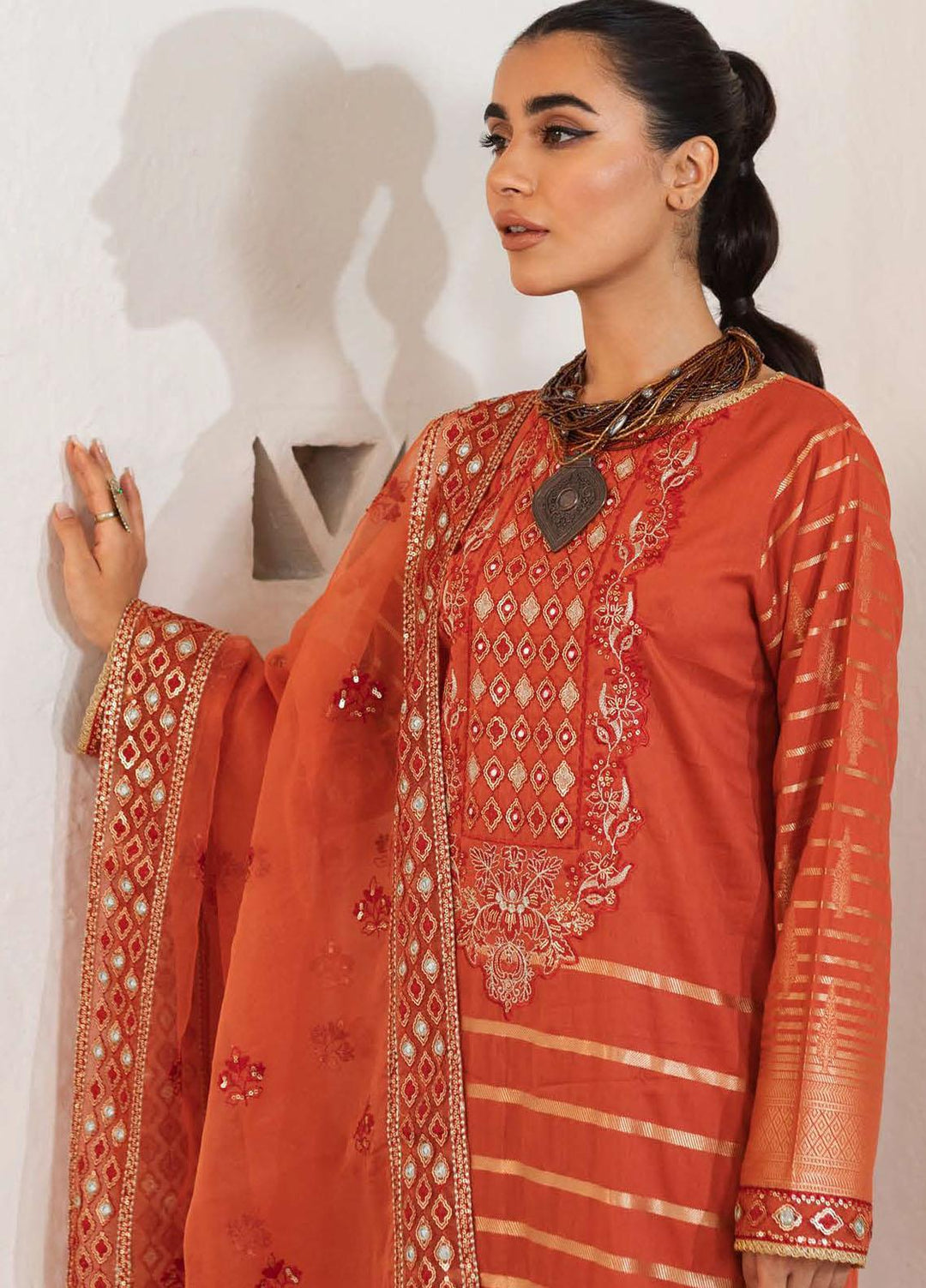 Zellbury Embroidered Jacquard Suits Unstitched 3 Piece ZB22UL WULC22E30321 - Luxury Collection