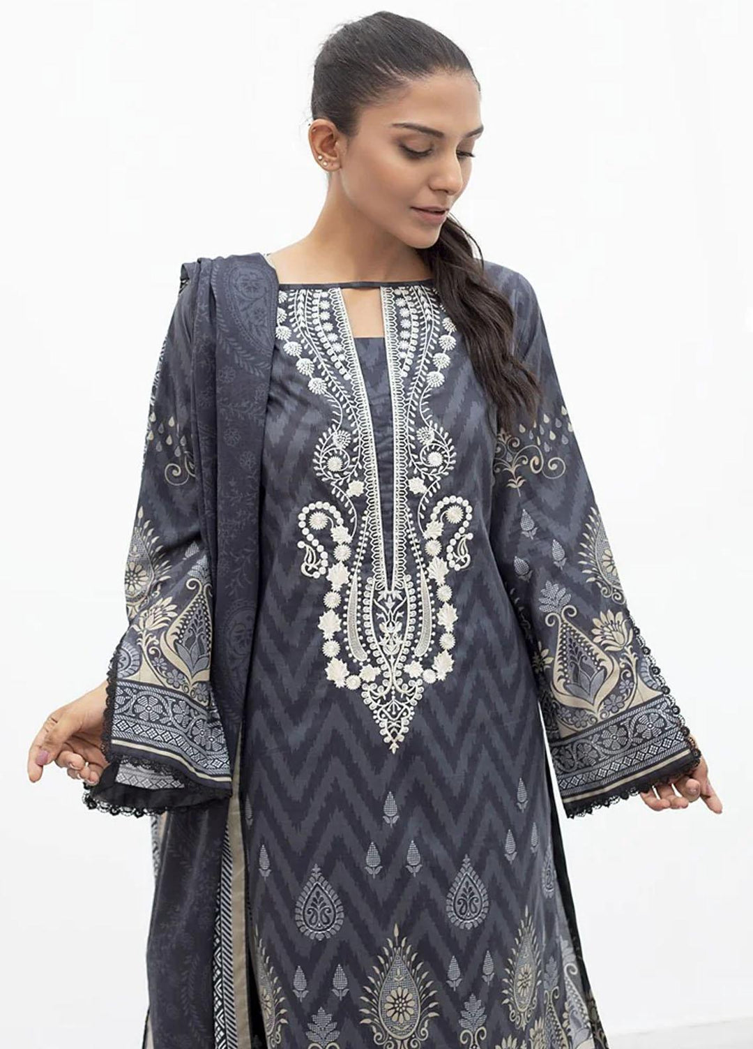 Zellbury Embroidered Lawn Suits Unstitched 2 Piece ZB23M WUC22E20625 - Summer Collection