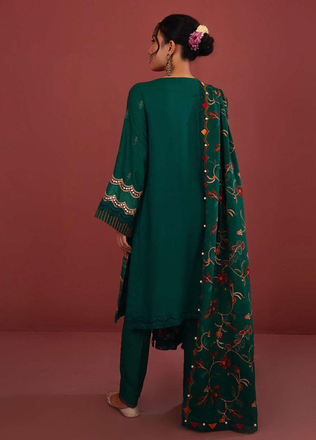 Zellbury Embroidered Karandi Suits Unstitched 3 Piece ZB21W ZWULCE322010 - Winter Collection