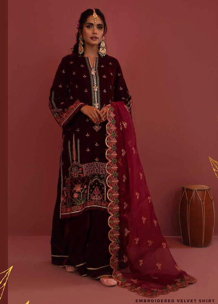 Zellbury Embroidered Velvet Suits Unstitched 3 Piece ZB21W ZWULCE322036 - Winter Collection