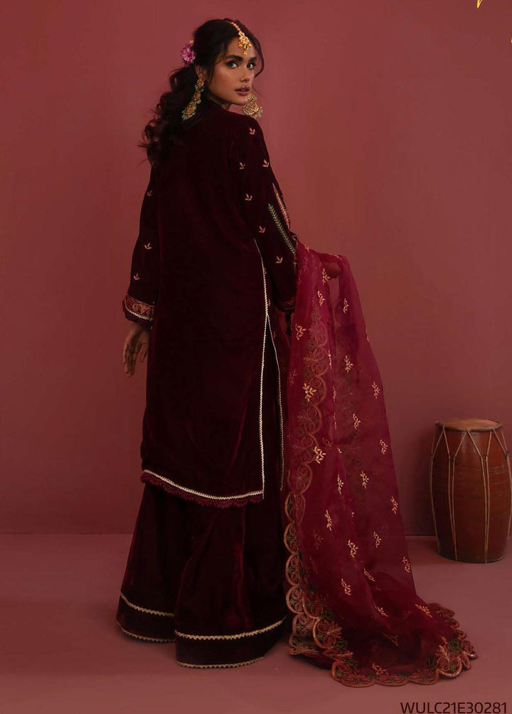 Zellbury Embroidered Velvet Suits Unstitched 3 Piece ZB21W ZWULCE322036 - Winter Collection