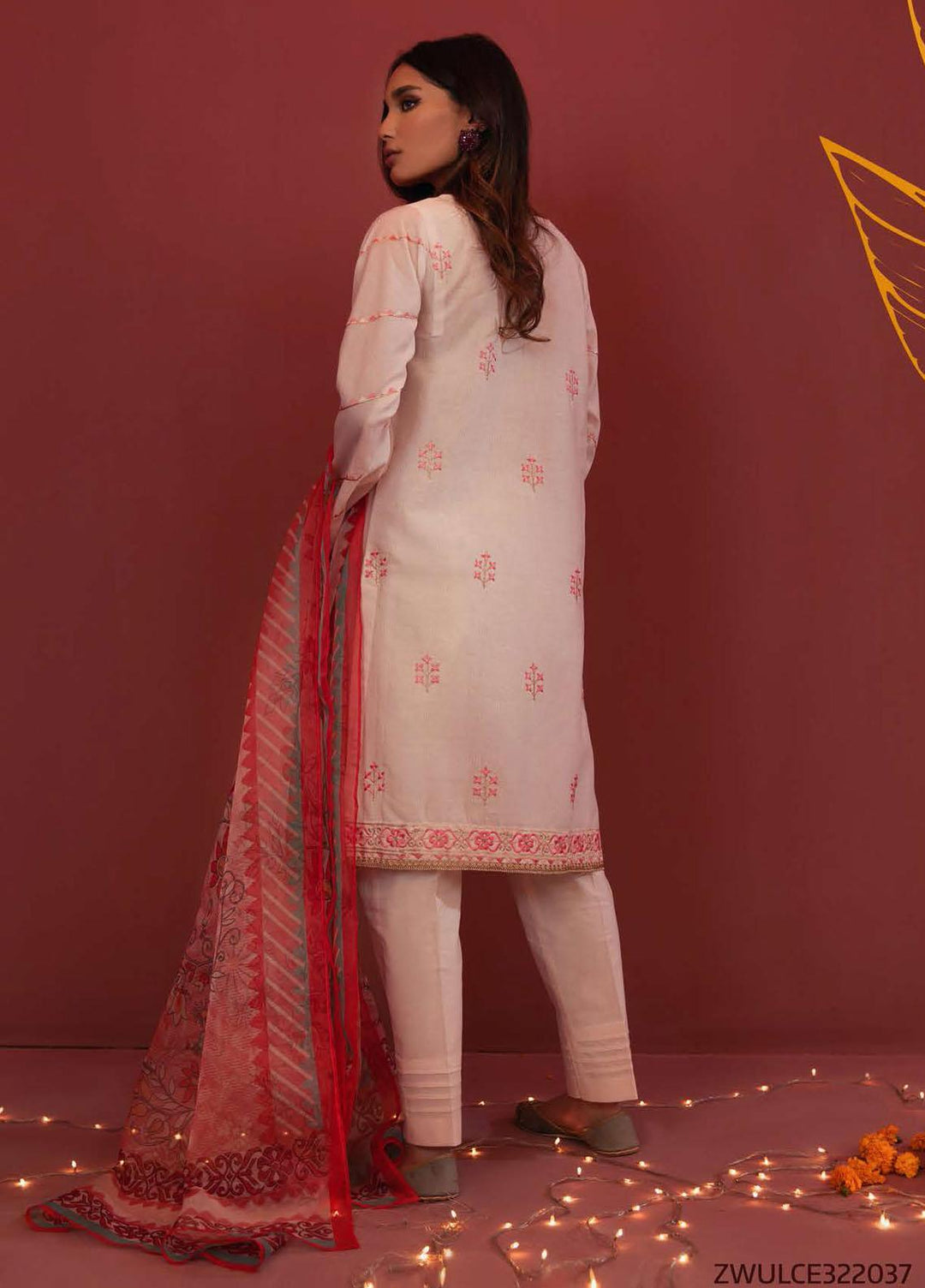Zellbury Embroidered Jacquard Suits Unstitched 3 Piece ZB21W ZWULCE322044 - Winter Collection