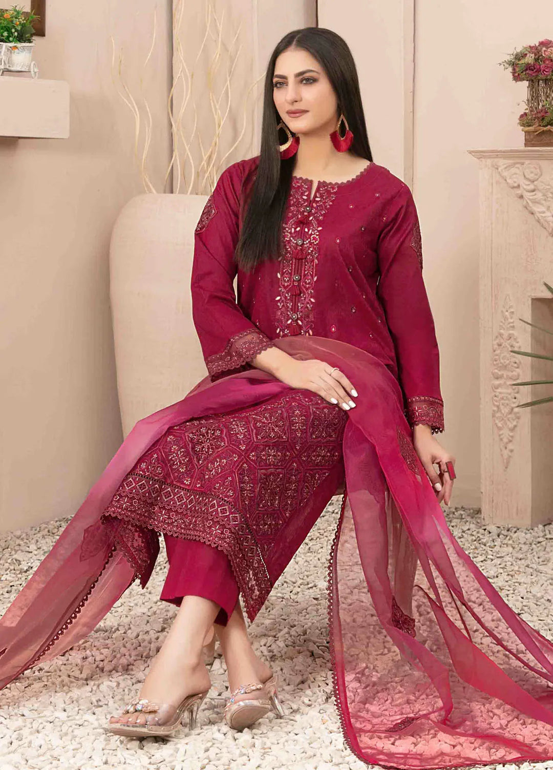 Zenel by Tawakkal Fabrics Embroidered Lawn Suits Unstitched 3 Piece TWF24Z D-2154 - Festive Collection