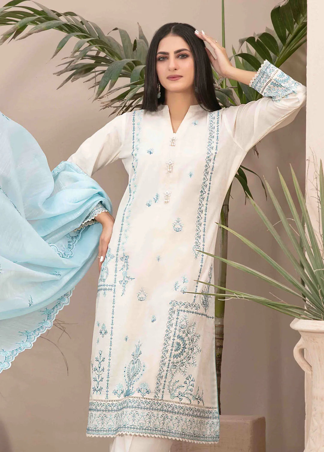 Zenel by Tawakkal Fabrics Embroidered Lawn Suits Unstitched 3 Piece TWF24Z D-2155 - Festive Collection