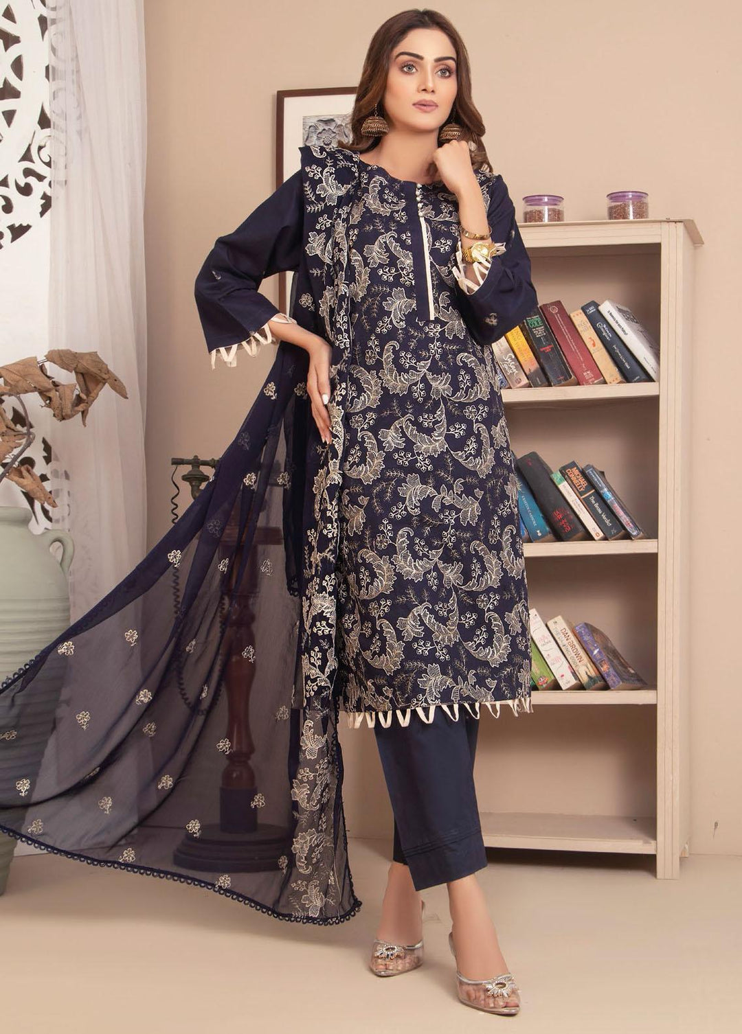 Zenia By Fine Tex Embroidered Lawn Suits Unstitched 3 Piece FNT22Z 04 - Summer Collection