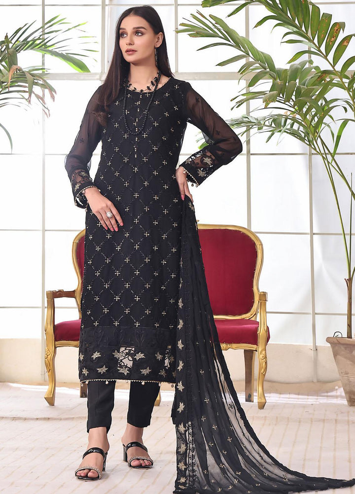 Zenia By Fine Tex Embroidered Chiffon Suits Unstitched 4 Piece FNT23ZC ZC-01 - Festive Collection