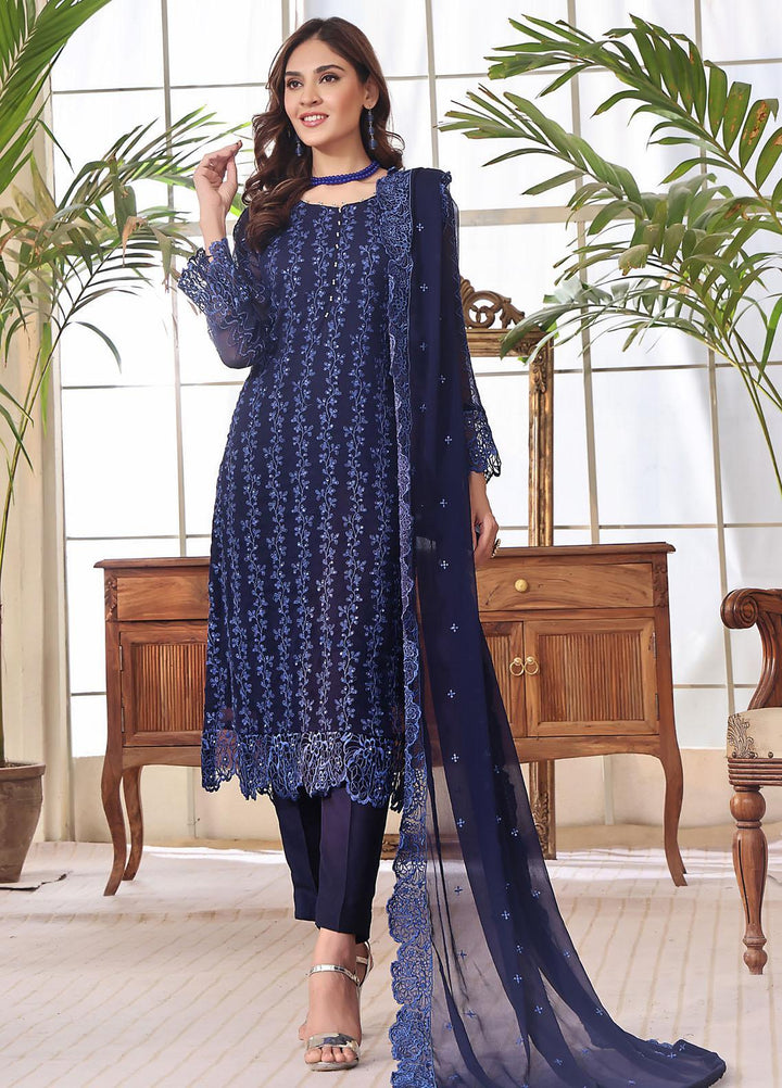 Zenia By Fine Tex Embroidered Chiffon Suits Unstitched 4 Piece FNT23ZC ZC-02 - Festive Collection