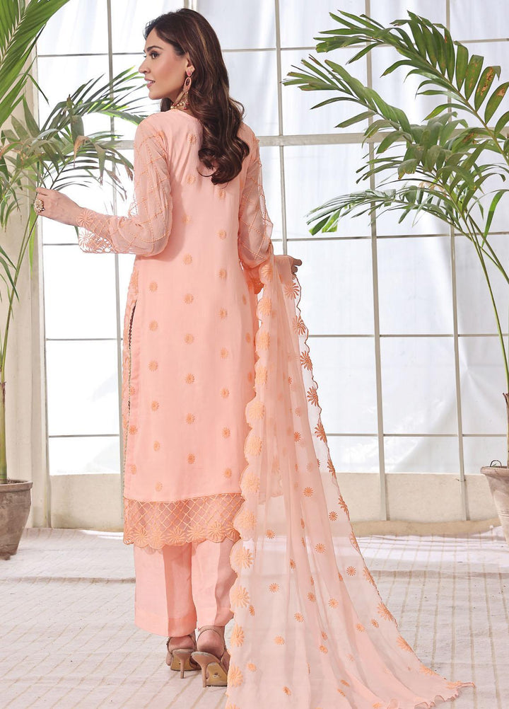 Zenia By Fine Tex Embroidered Chiffon Suits Unstitched 4 Piece FNT23ZC ZC-04 - Festive Collection
