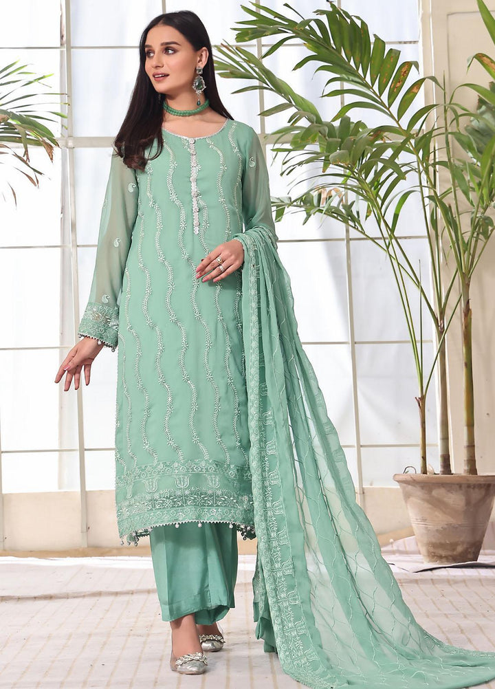 Zenia By Fine Tex Embroidered Chiffon Suits Unstitched 4 Piece FNT23ZC ZC-05 - Festive Collection