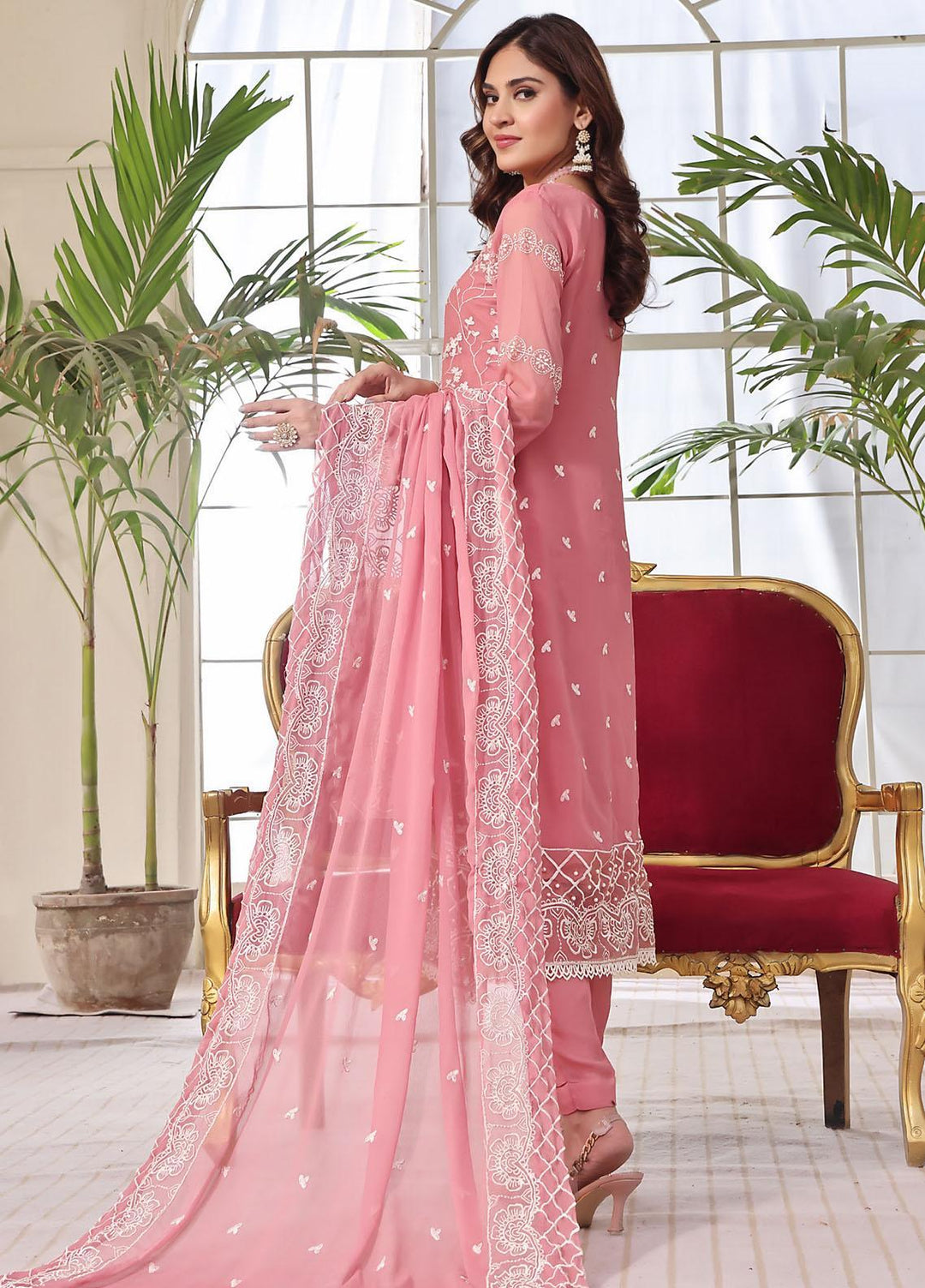 Zenia By Fine Tex Embroidered Chiffon Suits Unstitched 4 Piece FNT23ZC ZC-06 - Festive Collection