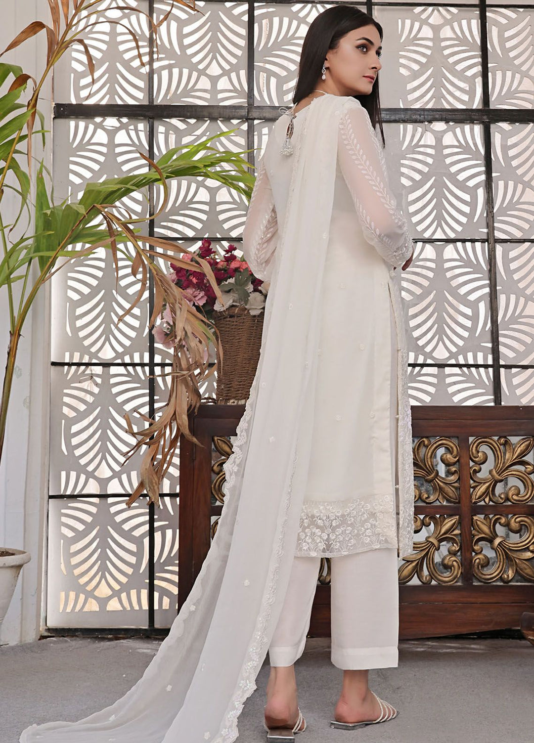 Zenia By Fine Tex Embroidered Chiffon Suit Unstitched 4 Piece FNT24Z ZC-01 - Formals Collection