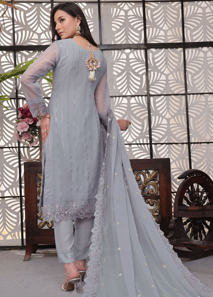 Zenia By Fine Tex Embroidered Chiffon Suit Unstitched 4 Piece FNT24Z ZC-02 - Formals Collection