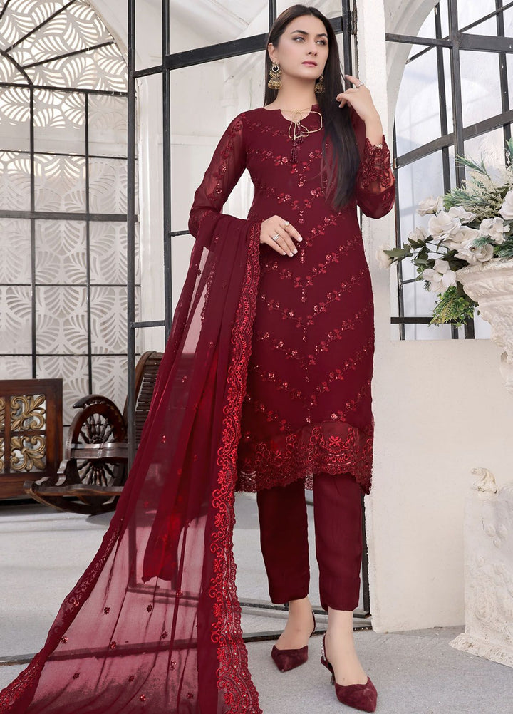 Zenia By Fine Tex Embroidered Chiffon Suit Unstitched 4 Piece FNT24Z ZC-03 - Formals Collection