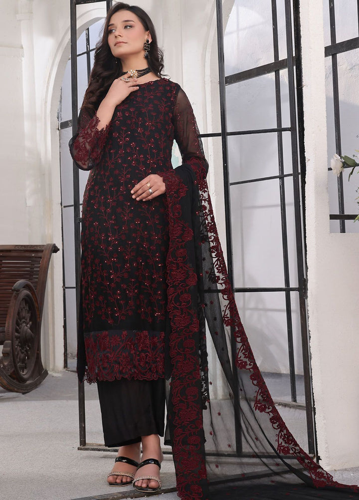 Zenia By Fine Tex Embroidered Chiffon Suit Unstitched 4 Piece FNT24Z ZC-04 - Formals Collection