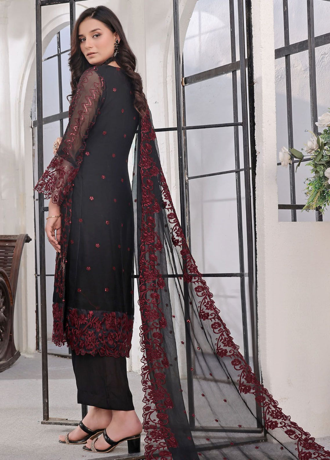 Zenia By Fine Tex Embroidered Chiffon Suit Unstitched 4 Piece FNT24Z ZC-04 - Formals Collection