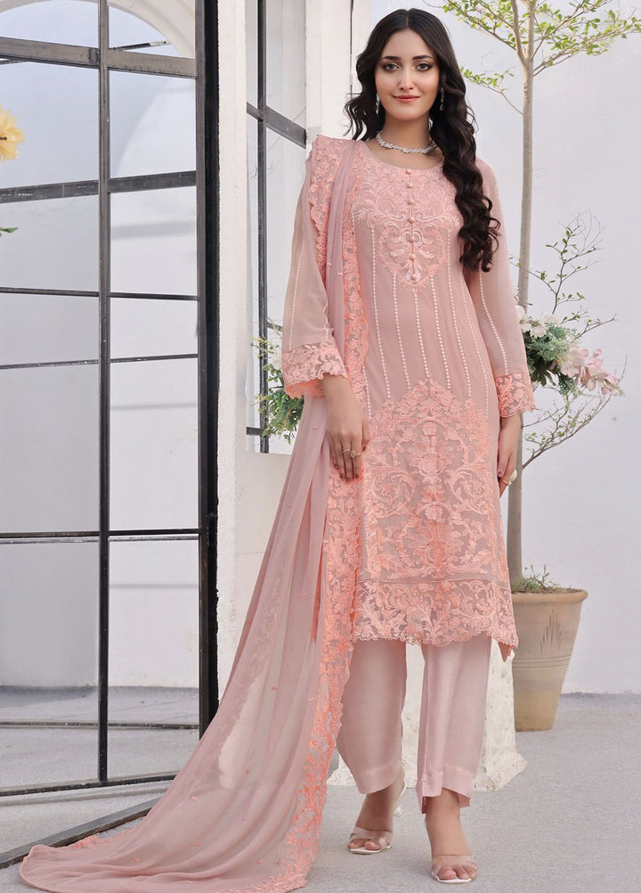 Zenia By Fine Tex Embroidered Chiffon Suit Unstitched 4 Piece FNT24Z ZC-05 - Formals Collection