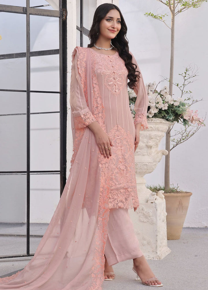 Zenia By Fine Tex Embroidered Chiffon Suit Unstitched 4 Piece FNT24Z ZC-05 - Formals Collection