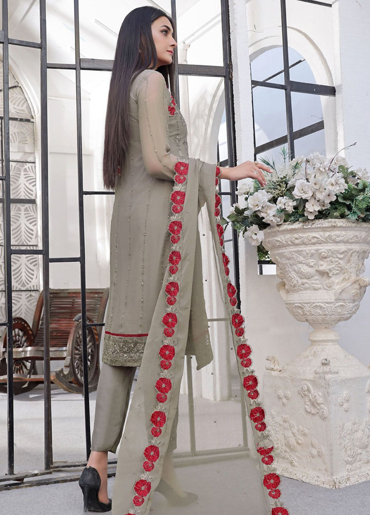 Zenia By Fine Tex Embroidered Chiffon Suit Unstitched 4 Piece FNT24Z ZC-06 - Formals Collection