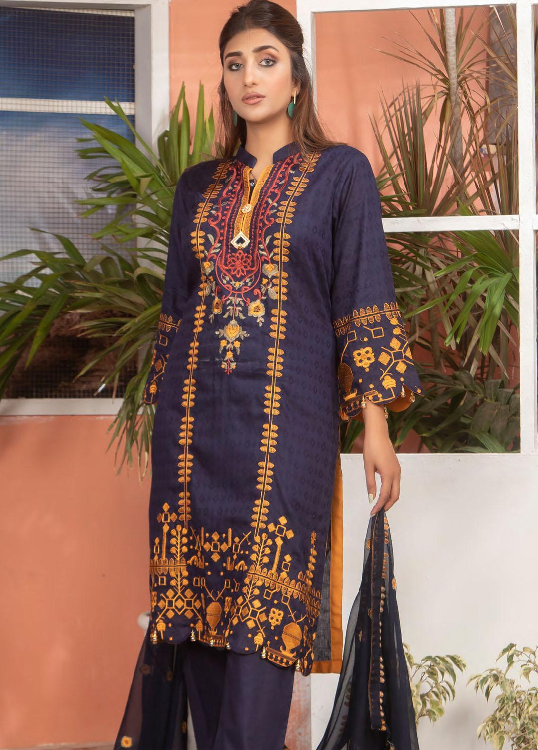 Zenia By Fine Tex Embroidered Lawn Suits Unstitched 3 Piece FNT22-Z3 ZC-01 - Summer Collection