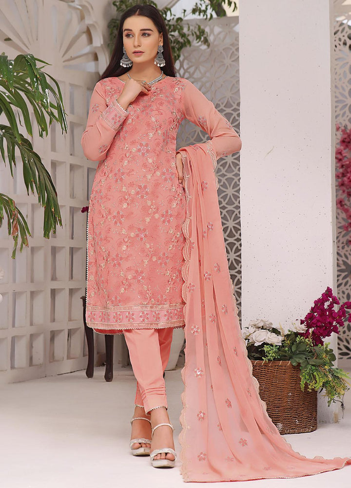 Zenia By Fine Tex Embroidered Chiffon Suits Unstitched 4 Piece FNT23Z ZC-01 - Formal Collection