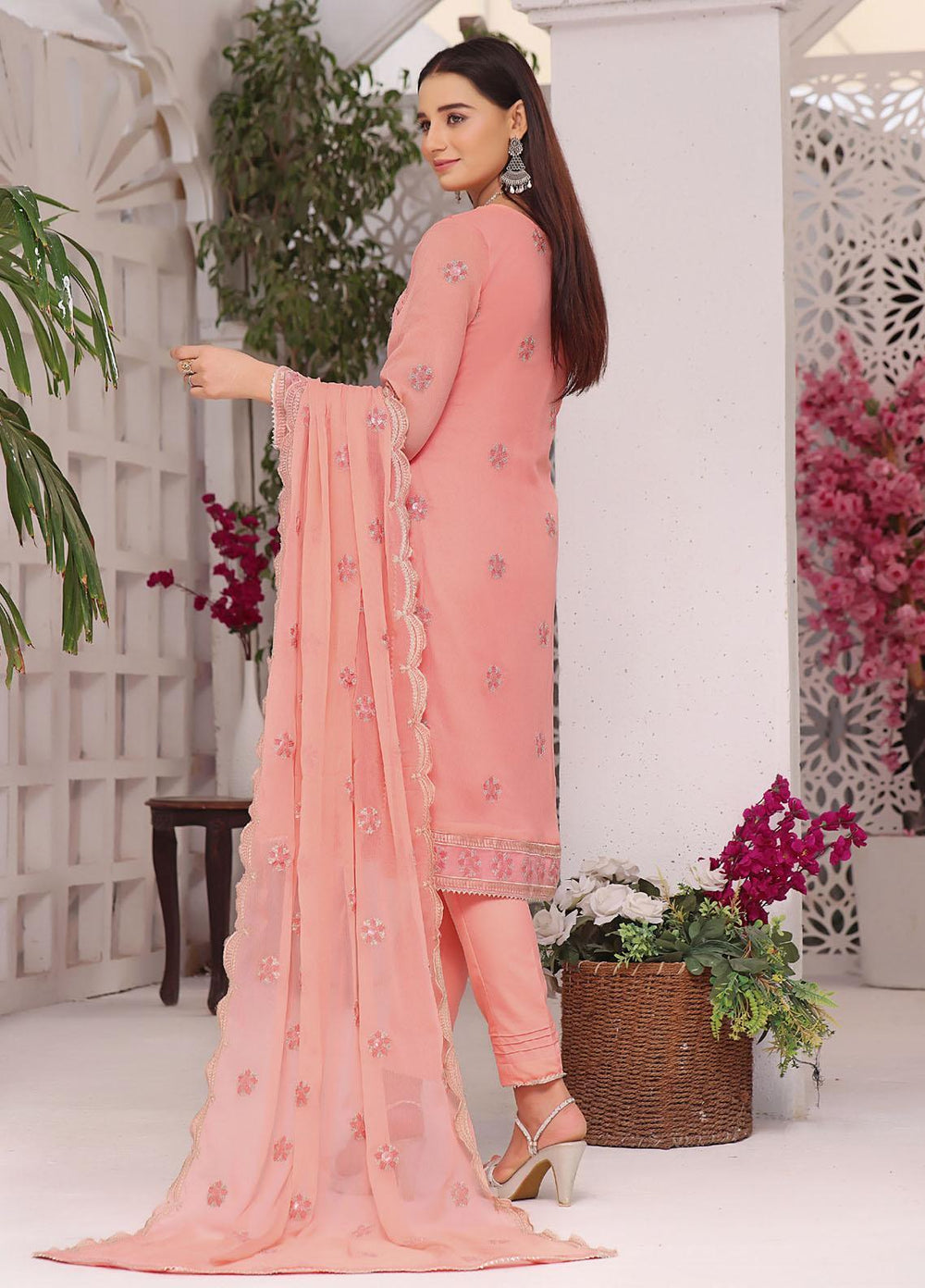 Zenia By Fine Tex Embroidered Chiffon Suits Unstitched 4 Piece FNT23Z ZC-01 - Formal Collection