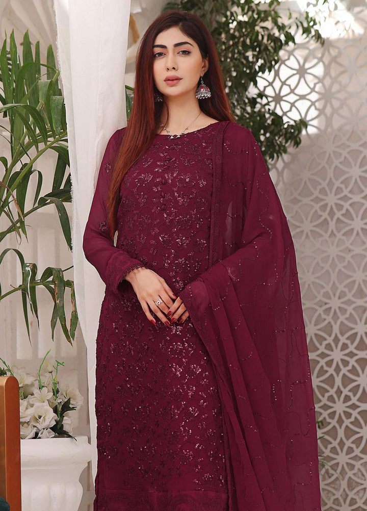 Zenia By Fine Tex Embroidered Chiffon Suits Unstitched 4 Piece FNT23Z ZC-03 - Formal Collection