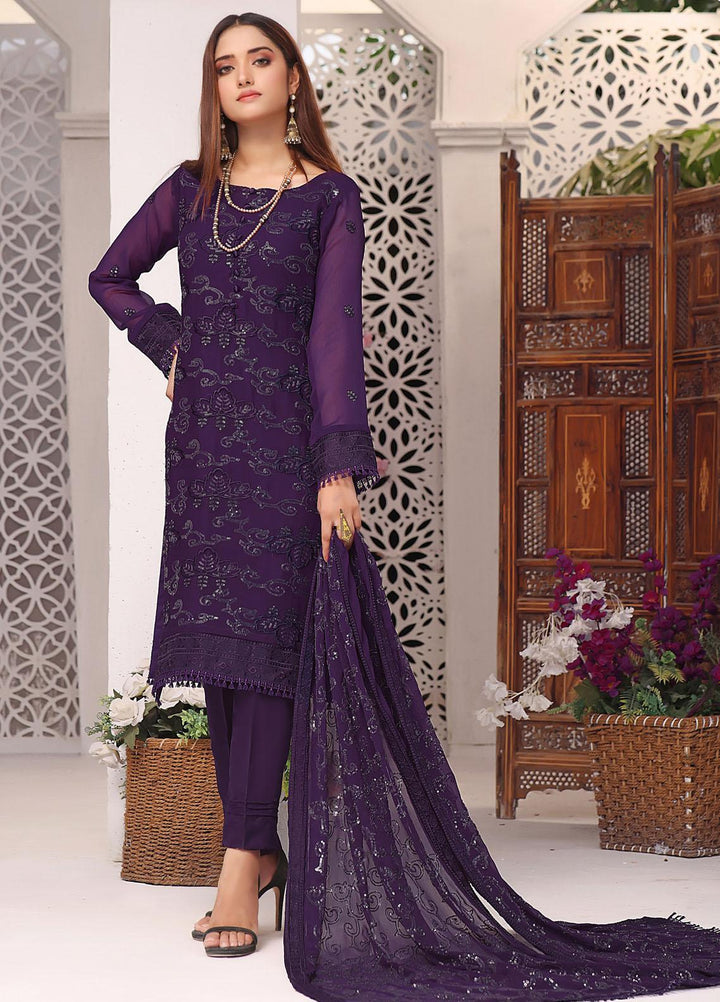 Zenia By Fine Tex Embroidered Chiffon Suits Unstitched 4 Piece FNT23Z ZC-06 - Formal Collection