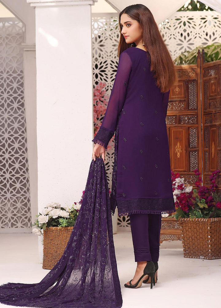 Zenia By Fine Tex Embroidered Chiffon Suits Unstitched 4 Piece FNT23Z ZC-06 - Formal Collection
