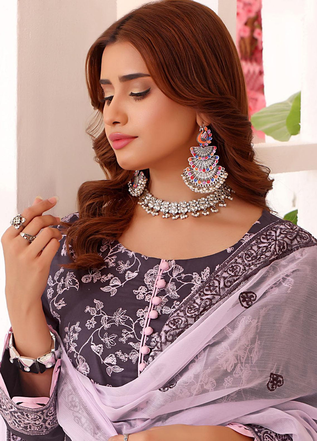 Zenia By Fine Tex Embroidered Lawn Suits Unstitched 3 Piece FNT23-Z6 ZC-03 - Summer Collection